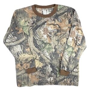 Liberty Shirt Mens Large Brown Camo Long Sleeve Pocket Hunting Tee Outdoor